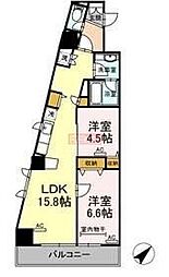 HillFlatOsaki 2LDKの間取図画像