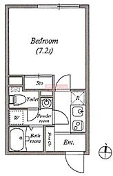LEGALAND西小山 1Kの間取図画像