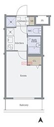 スカイコート練馬桜台 1Kの間取図画像