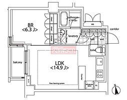 カスタリア麻布十番 1LDKの間取図画像