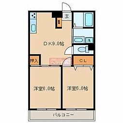 コピエ五反田 2DKの間取図画像