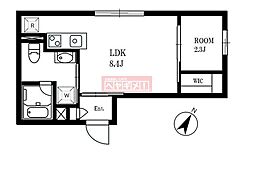 aLATOEKODA 1LDKの間取図画像