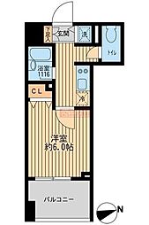 クリオ戸越銀座壱番館 1Kの間取図画像