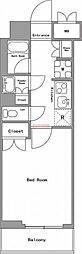 リガーレプレズント氷川台 1Kの間取図画像
