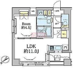 ドゥーエ五反田 1LDKの間取図画像