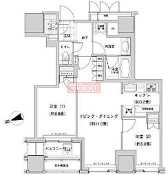 ウエストパークタワー池袋 2LDKの間取図画像
