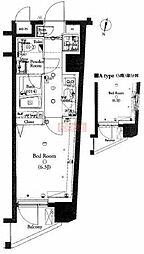 ヴォーガコルテ西小山 1Kの間取図画像