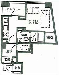 サンピエス池袋 1Kの間取図画像
