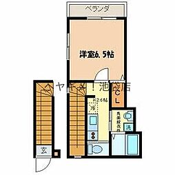 ヴィラージュK 1Kの間取図画像