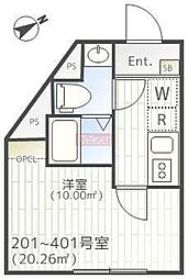 THE PARK EXIA 大崎 1Kの間取図画像