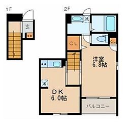 サダルスウド 1DKの間取図画像