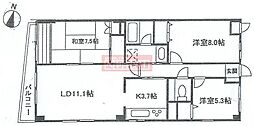 サンテラス高輪 3LDKの間取図画像