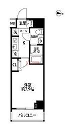 プレール・ドゥーク下板橋 1Kの間取図画像