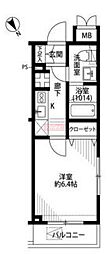 プレール・ドゥーク上池袋 1Kの間取図画像