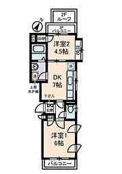 コラゾン 2DKの間取図画像