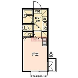 スリーワン 1Kの間取図画像
