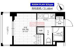 ステージファースト西早稲田 ワンルームの間取図画像