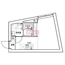 Ludens椎名町 2階ワンルームの間取り