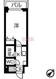 スカイコートスパシエ池袋 3階1Kの間取り