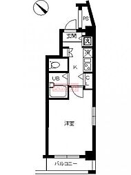 スカイコート板橋第2 5階1Kの間取り