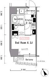 パークアクシス新板橋イースト 1Kの間取図画像