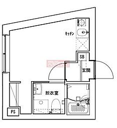 Ludens椎名町 1Kの間取図画像
