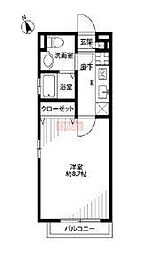 アムールシャルム 1Kの間取図画像