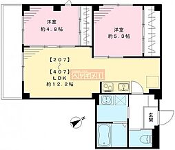 ムサシヤレジデンス 2LDKの間取図画像