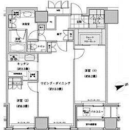 ウエストパークタワー池袋 2LDKの間取図画像