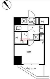 スカイコート巣鴨 1Kの間取図画像