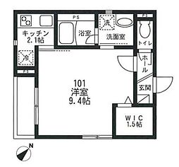 ゾネンハイム中落合 1Kの間取図画像
