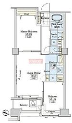 レジディアタワー上池袋タワーサイド 2LDKの間取図画像