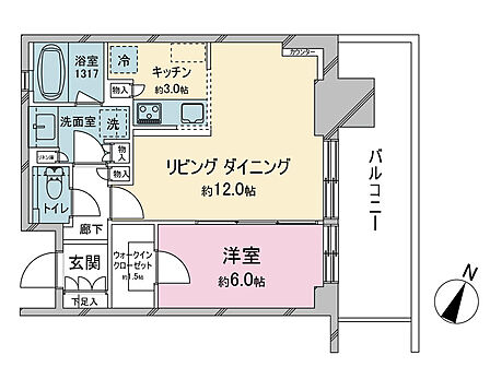 1LDK 間取り