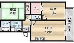 フォンテーヌ2 2LDKの間取図画像