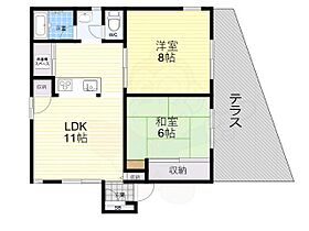 バレーイン花屋敷 103 ｜ 兵庫県宝塚市花屋敷つつじガ丘（賃貸マンション2LDK・1階・53.25㎡） その2