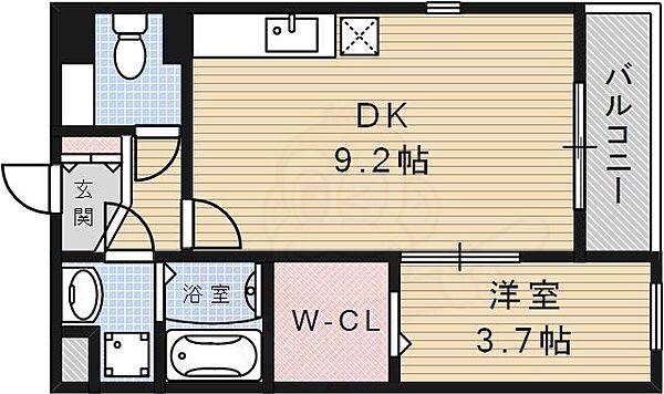 エクレール古結7 ｜兵庫県伊丹市池尻３丁目(賃貸アパート1LDK・2階・33.47㎡)の写真 その2