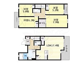 宝塚雲雀丘タウンハウス  ｜ 兵庫県宝塚市雲雀丘２丁目（賃貸テラスハウス4LDK・1階・102.47㎡） その2