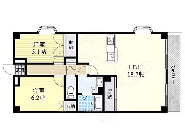 ボナミ田中マンションパート2 105｜兵庫県宝塚市安倉南１丁目(賃貸マンション2LDK・1階・66.00㎡)の写真 その2