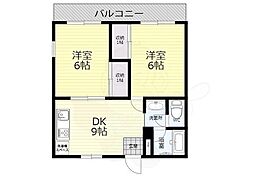 メゾンイン宝塚 2LDKの間取図画像