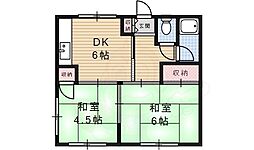 寿荘 2DKの間取図画像