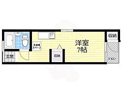 加茂ハイツ ワンルームの間取図画像