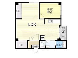 北野台ハイツ 1LDKの間取図画像