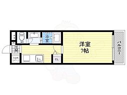 アッシュ宝塚 1Kの間取図画像