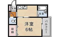 フラッツ栄根121 1Kの間取図画像