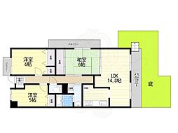 サーパス宝塚 3LDKの間取図画像