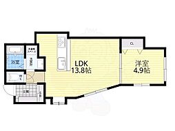 中山荘園LOHAUS 1LDKの間取図画像
