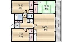 中井住宅 3LDKの間取図画像