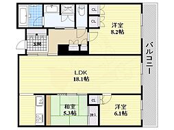 ジオタワー宝塚EAST 3LDKの間取図画像
