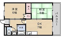 サカセイーストビル 2LDKの間取図画像