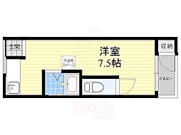 加茂ハイツ ワンルームの間取図画像